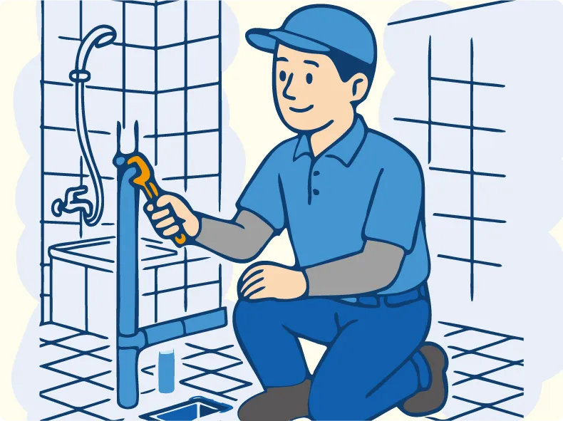 03.配管・電気工事:新しいユニットバスに必要な配管と電気工事を行います。